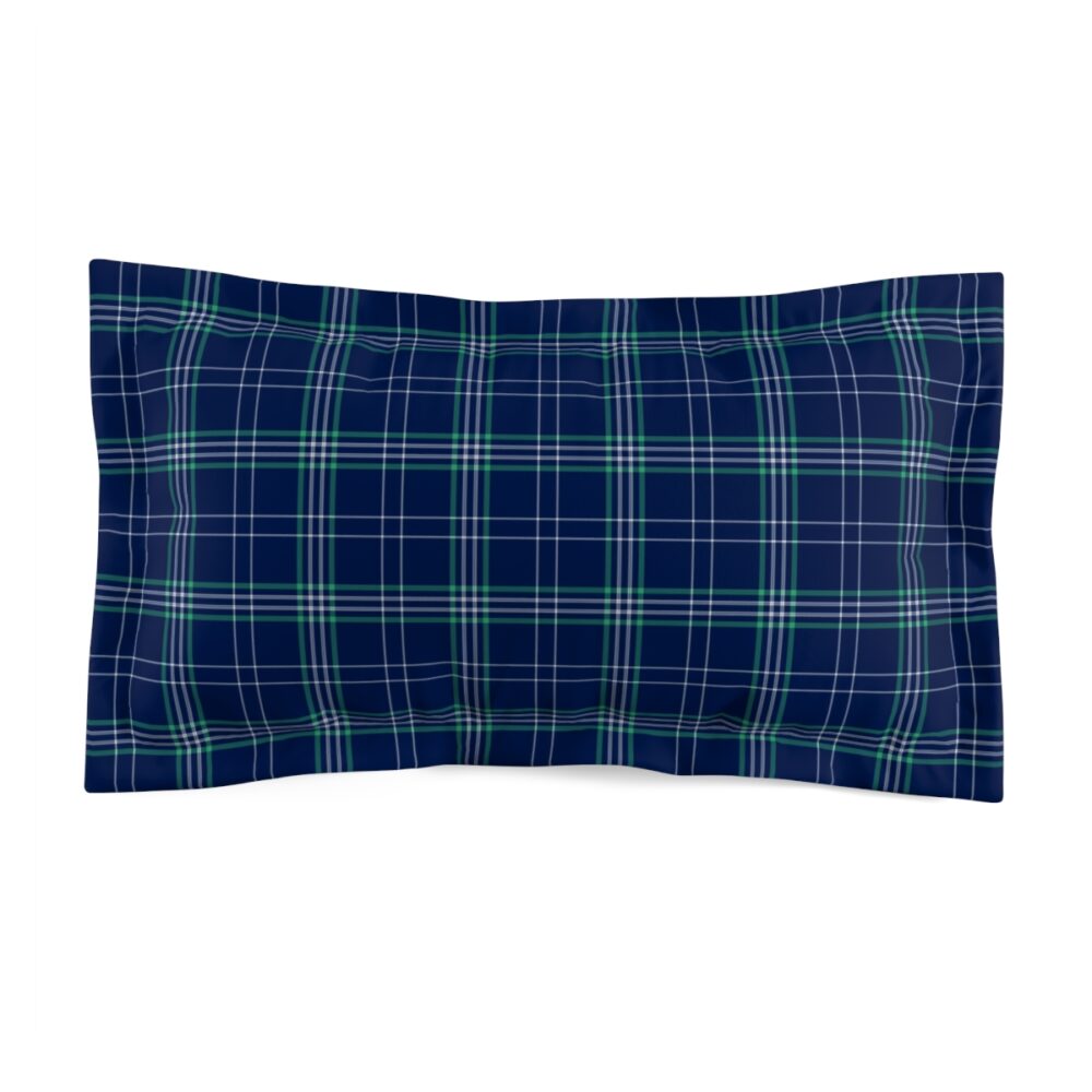Blue Plaid King Size Pillow Case