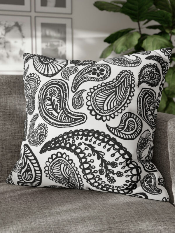 Beautiful Black Paisley Euro Pillow Shams - Image 4