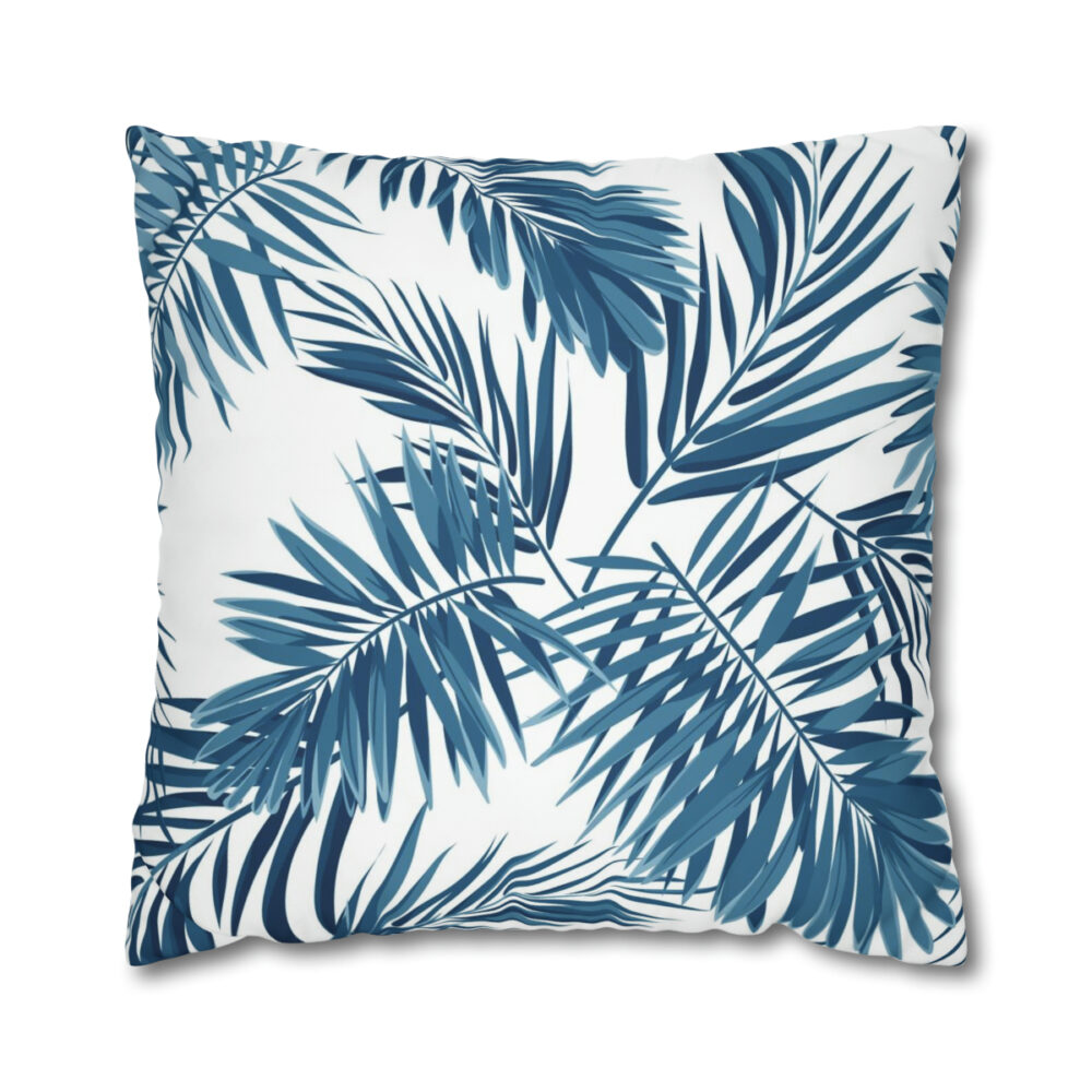 Indigo Blue Palm Leaves Euro Shams