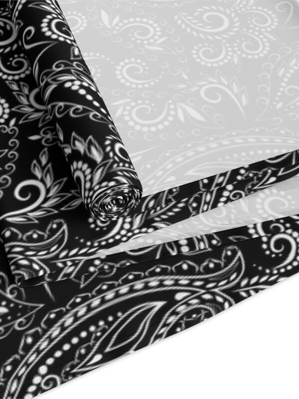 Traditional Black Paisley Flower Dining Table Runners - Image 18