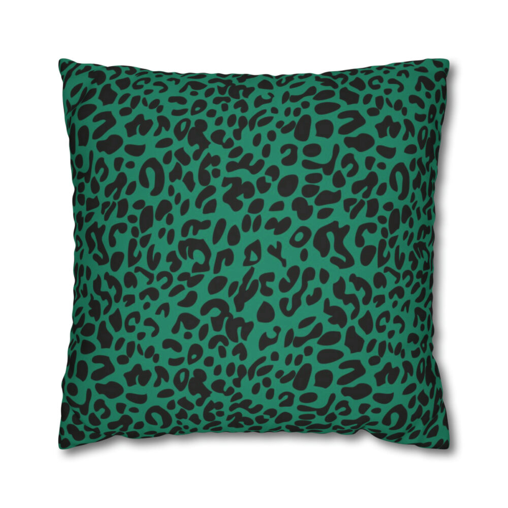 Green Leopard Print Euro Shams