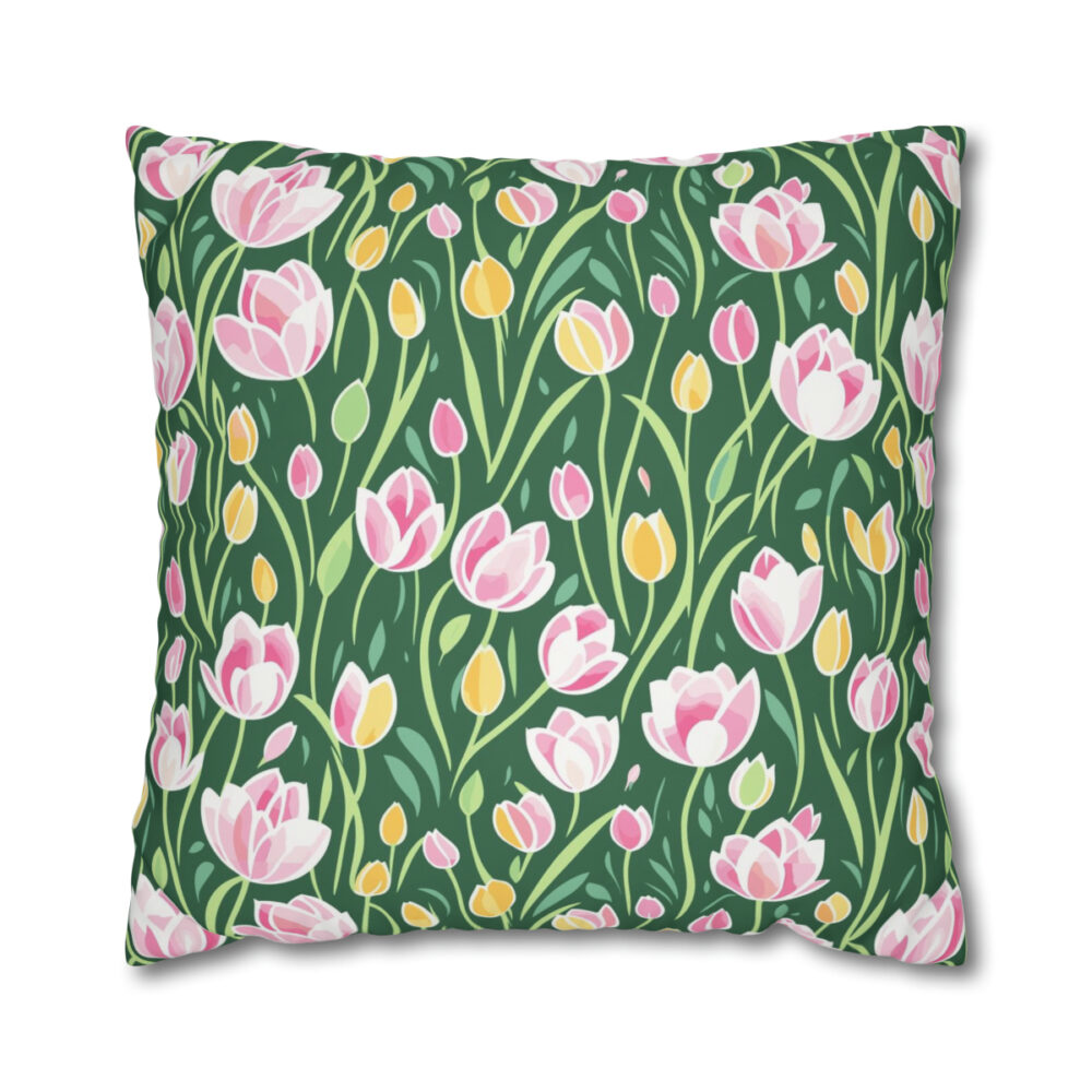 Pink Tulips Euro Shams